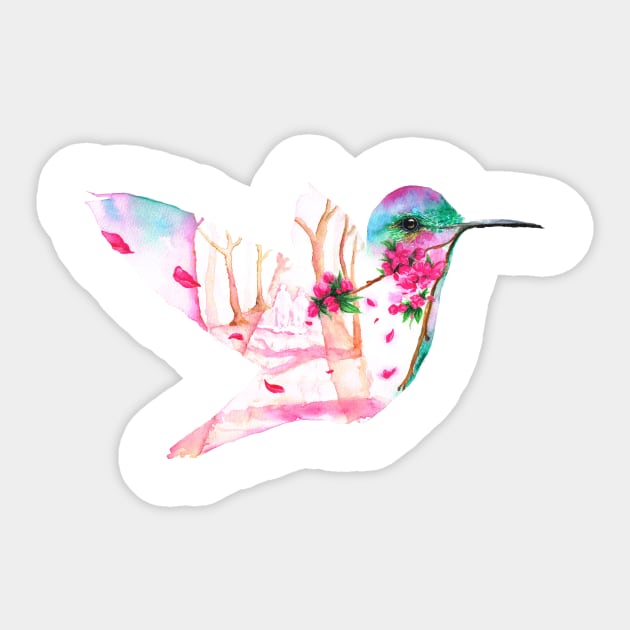 The Hummingbird Sticker by hettys_art